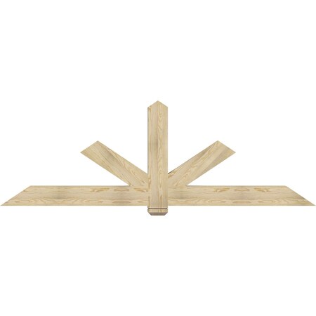 Ekena Millwork Kennewick Rough Sawn Timber Gable Bracket, Douglas Fir, 96"W x 32"H x 4"D x 6"F, 8/12 Pitch GBW096X32X0406KEN00RDF